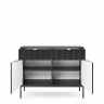 Комод Perfect Home Новая/Nova 2-дверный с 2 ​​ящиками, черными ножками KSZ104 Черный