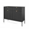 Комод Perfect Home Новая/Nova 2-дверный с 2 ​​ящиками, черными ножками KSZ104 Черный
