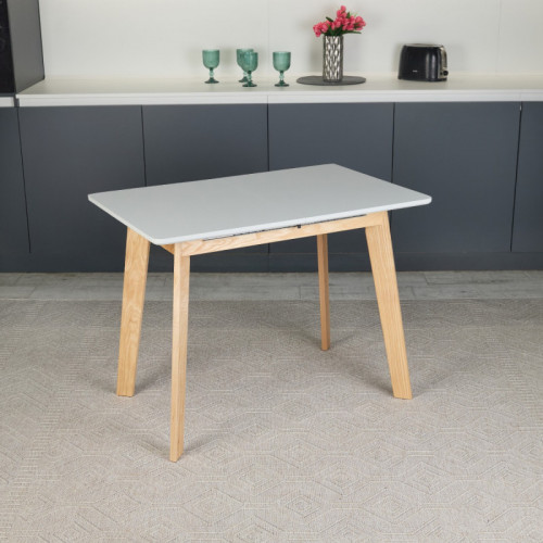 Кухонный комплект Ont- Алонзо 100 раздвижной стол серый + 4 стула Дарио