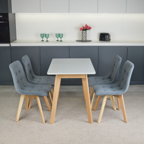 Кухонный комплект Ont- Алонзо 100 раздвижной стол серый + 4 стула Дарио