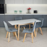 Кухонный комплект Ont- Алонзо 100 раздвижной стол серый + 4 стула Дарио