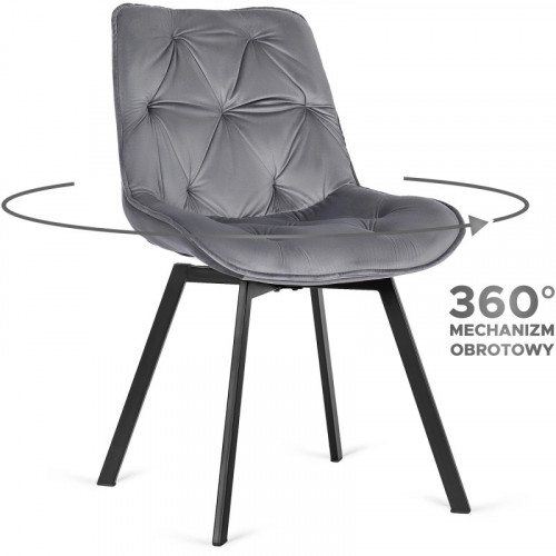 Стул поворотный MEBEL ELITE Marco серый велюр