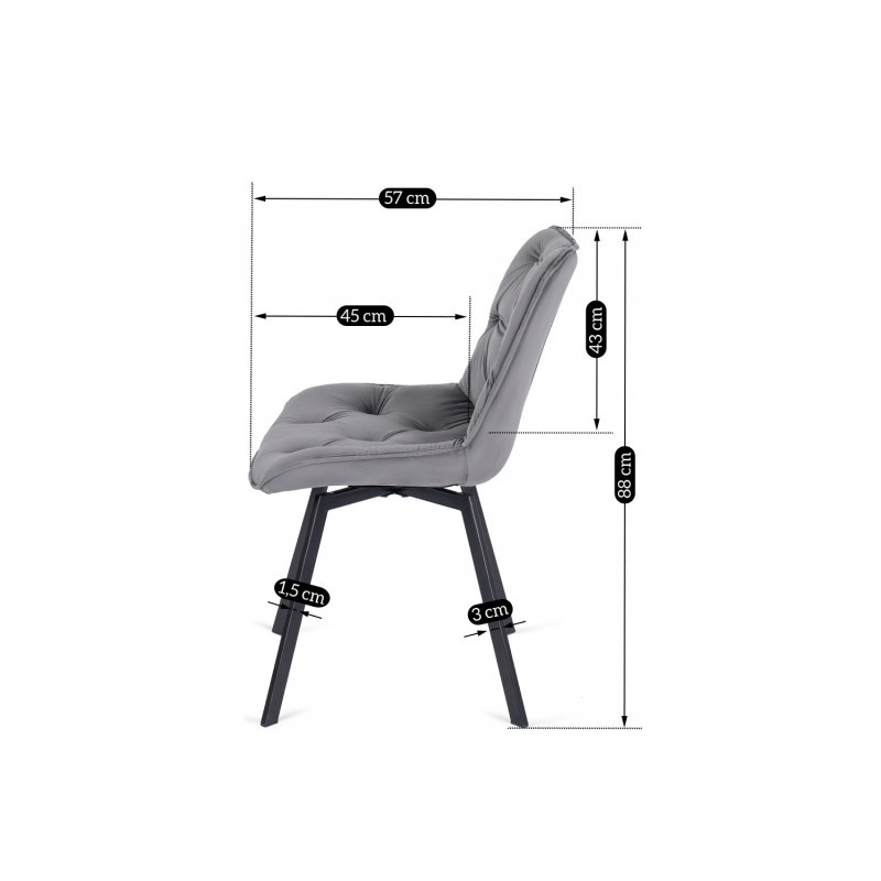 Стул поворотный MEBEL ELITE Marco серый велюр