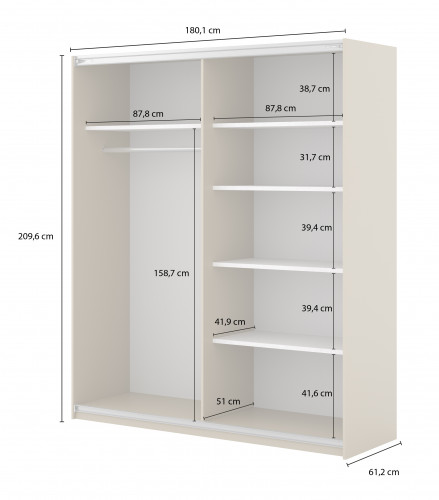 Шкаф-купе Helvetia NIVA 24DWOE16 (дуб Дунин/черный матовый)