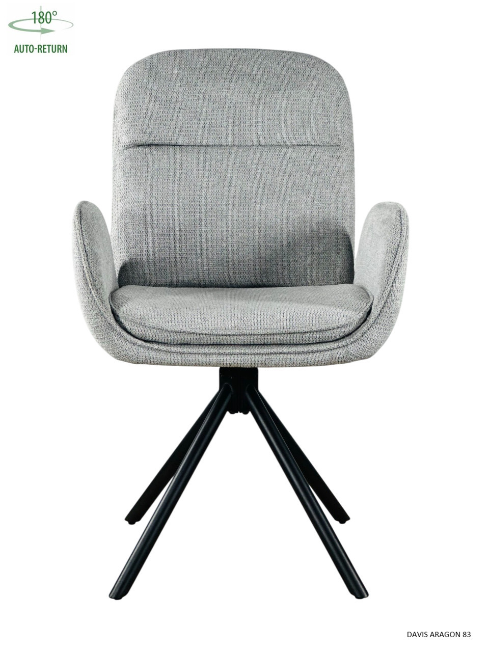 Стул обеденный с автоповоротом INES Perfect (серый/черный)