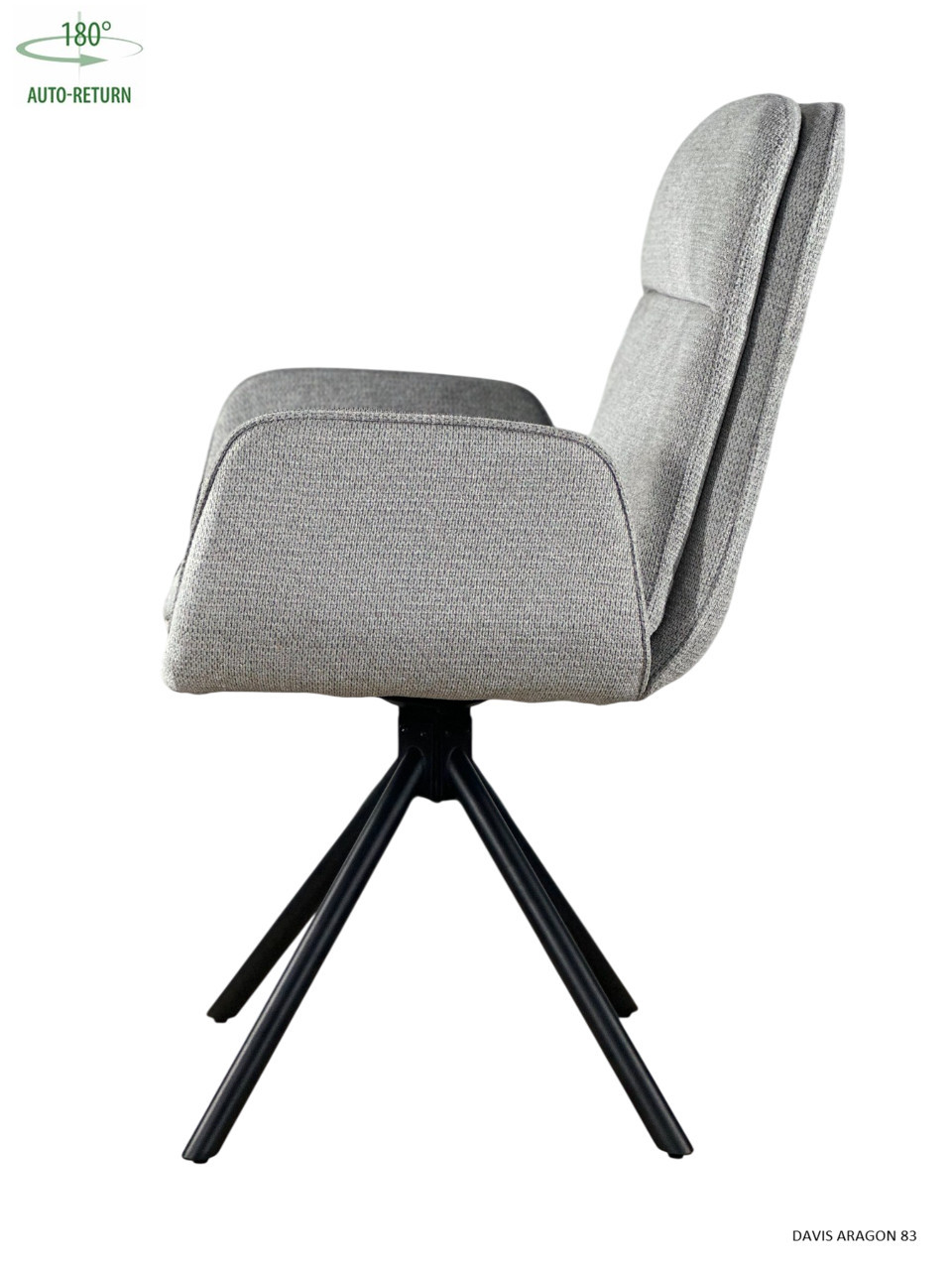 Стул обеденный с автоповоротом INES Perfect (серый/черный)