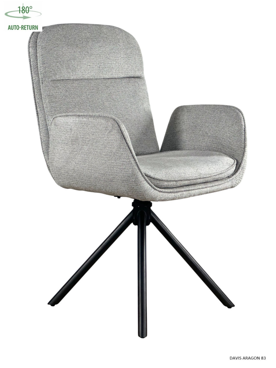 Стул обеденный с автоповоротом INES Perfect (серый/черный)