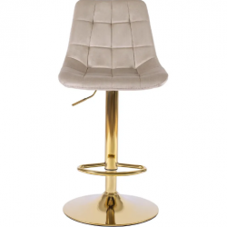 Барный стул Ont- Arcos, велюр бежевый, золотая опора