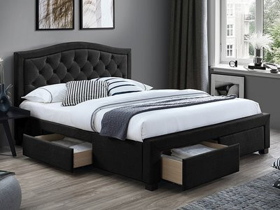 Кровать двуспальная SIGNAL Electra VELVET 160х200 (черный)