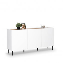 Комод MRK- Нео 3дв 1,6 м глянец дуб Ливорно/ суперМат белый