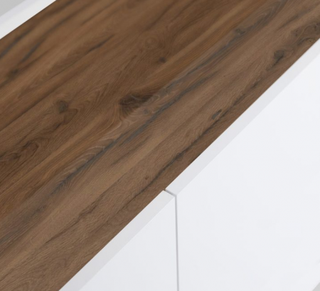 Комод MRK- Нео 3дв 1,6 м глянец дуб Ливорно/ суперМат белый