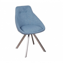 Стул поворотный NL- TOLEDO (ткань рогожка) голубой 