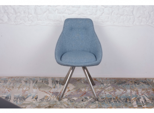 Стул поворотный NL- TOLEDO (ткань рогожка) голубой 