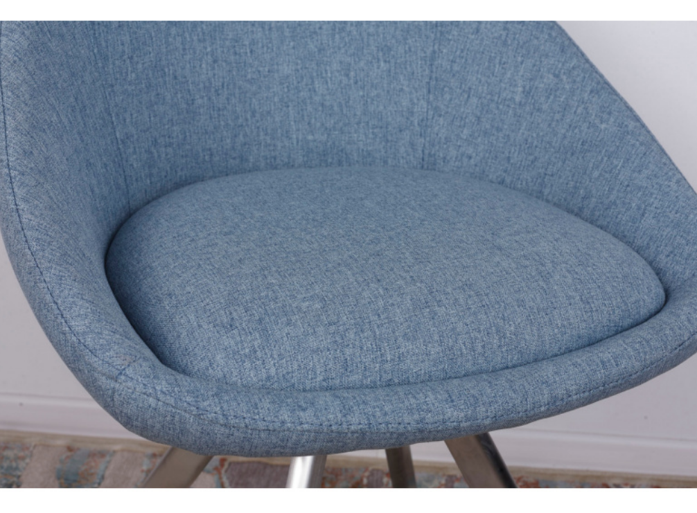 Стул поворотный NL- TOLEDO (ткань рогожка) голубой 