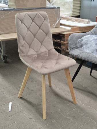 Стул INI- ANETTE  каркас дерево/ темный беж, серый, черный