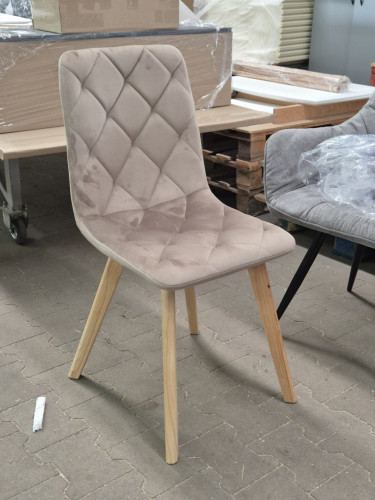 Стул INI- ANETTE  каркас дерево/ темный беж, серый, черный