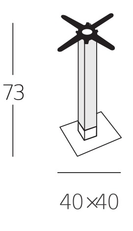 База для стола VLL- SCAB Tiffany 5180VN H73 (натуральный/сатиновая сталь)