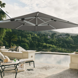 Зонт с боковой мачтой Glatz TEA- AMBIENTE квадратный 400х400 см (5 класс ткани)