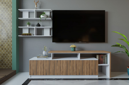 Гостиная (тумба ТВ + полка) ViA- ВТ-5