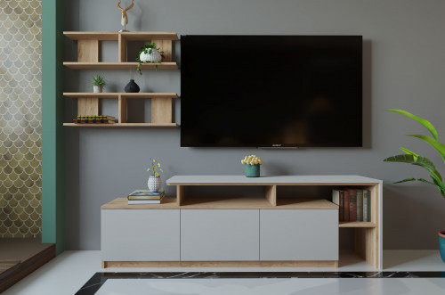 Гостиная (тумба ТВ + полка) ViA- ВТ-5