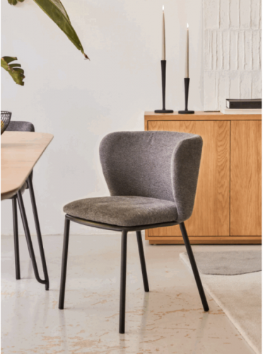 Стул Kave Home CISELIA CC3000KY15 (синель темно-серая)