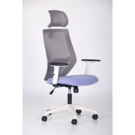 Кресло офисное AMF- Lead White HR (сиденье SM 2326/спинка Сетка HY-109 серая)