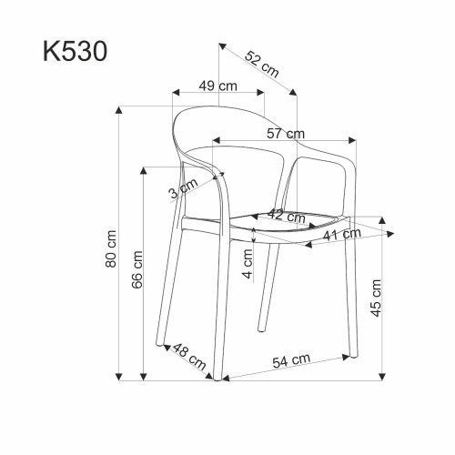 Стул уличный с подлокотниками HALMAR K-530