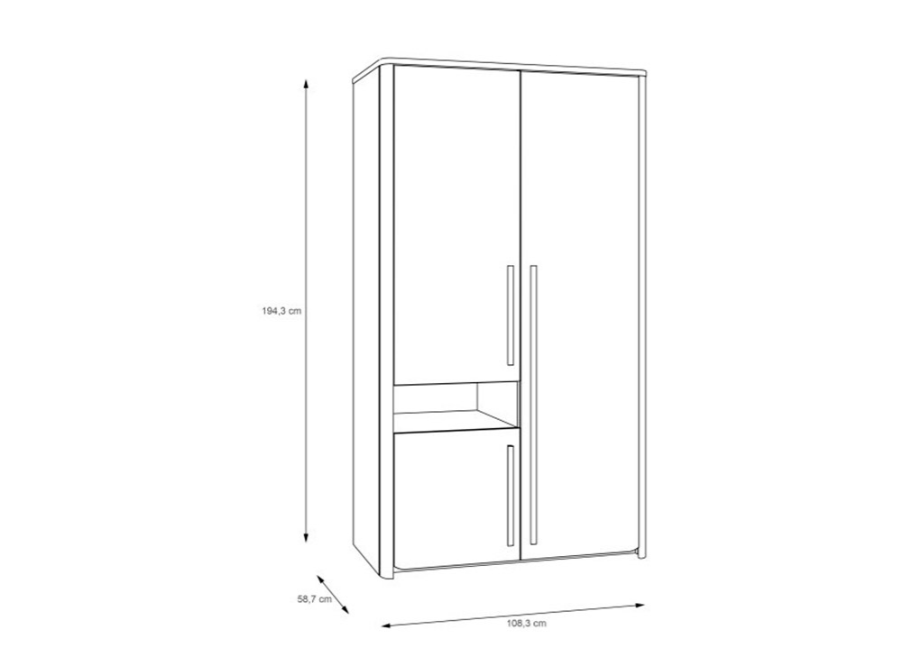 Шкаф гардеробный Forte SURFINIO SFNS721R Серый-дуб Катания