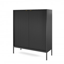Комод высокий Perfect Home Новая/Nova 2-дверный с черными ножками K104 Черный