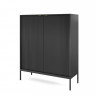 Комод высокий Perfect Home Новая/Nova 2-дверный с черными ножками K104 Черный