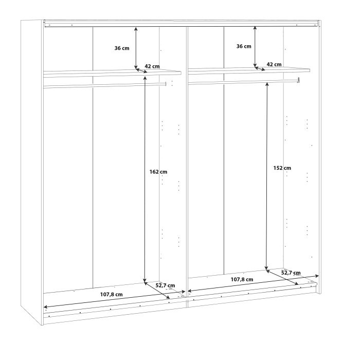 Шкаф-купе 2D Forte BELLEVUE RMRS924E1 Дуб болотный/Дуб черный