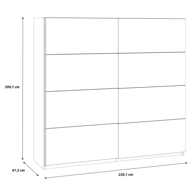 Шкаф-купе 2D Forte BELLEVUE RMRS924E1 Дуб болотный/Дуб черный