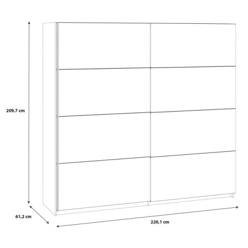 Шкаф-купе 2D Forte BELLEVUE RMRS924E1 Дуб болотный/Дуб черный