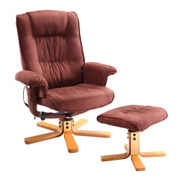 Кресло массажное IDEA с коричевой подставкой для ног