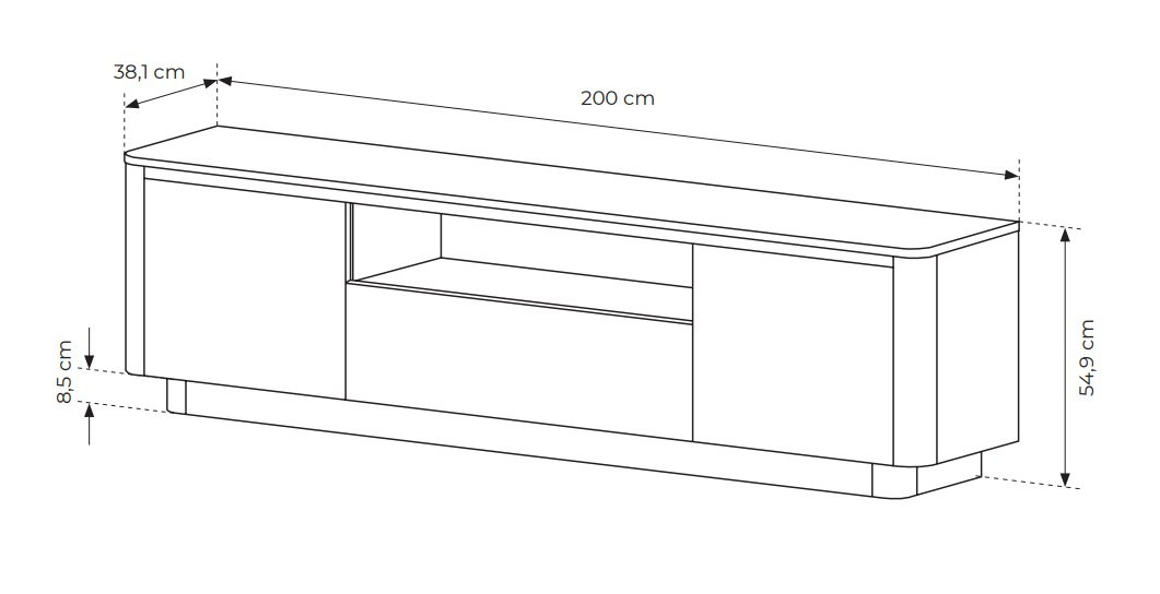 Тумба под TV Perfect Home Torro 3D/200 Дуб кремона
