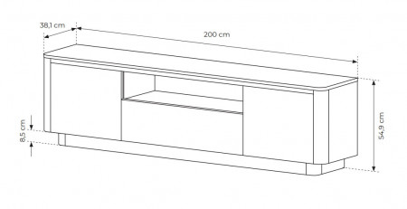 Тумба под TV Perfect Home Torro 3D/200 Дуб кремона
