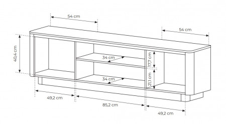 Тумба под TV Perfect Home Torro 3D/200 Дуб кремона