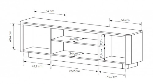 Тумба под TV Perfect Home Torro 3D/200 Дуб кремона