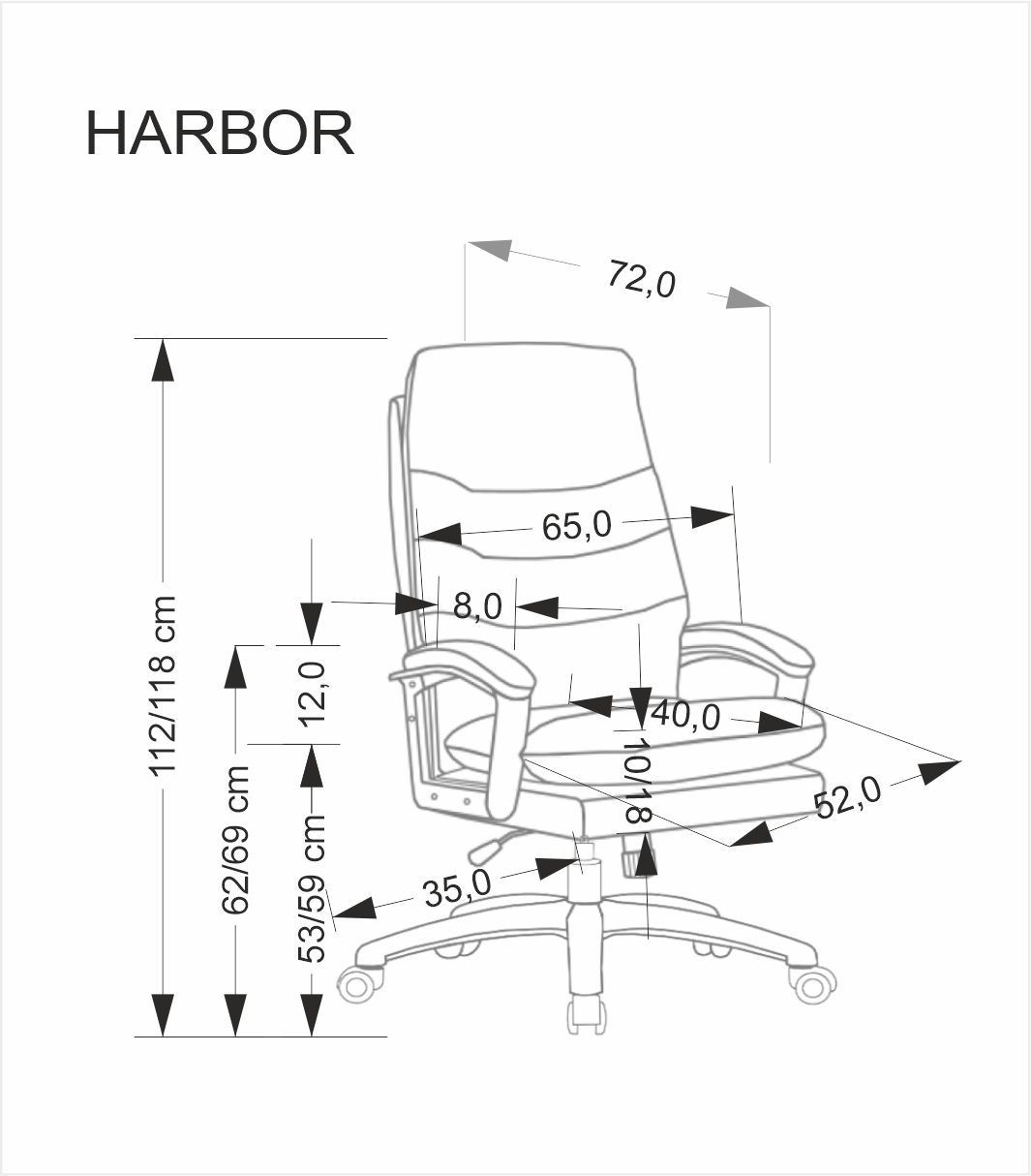 Кресло компьютерное/офисное HALMAR HARBOR (черный)
