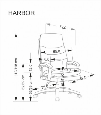 Кресло компьютерное/офисное HALMAR HARBOR (черный)