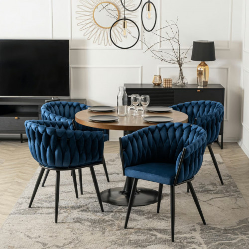 Кресло Ont- ELENA Синий велюр