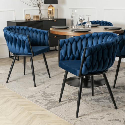 Кресло Ont- ELENA Синий велюр