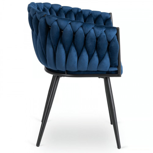 Кресло Ont- ELENA Синий велюр