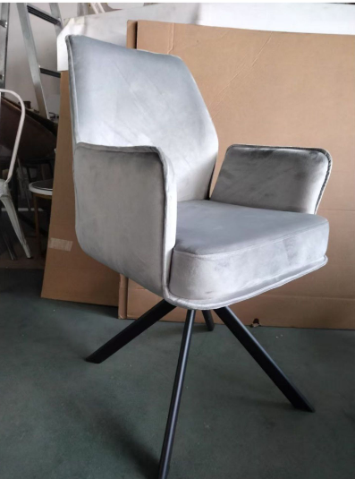 Кресло поворотное AMF-  Leonor вельвет светло-серый