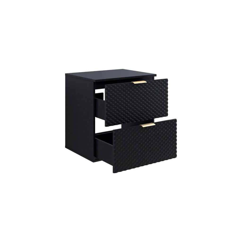 Туалетный столик настенный с 2 ящиками для ванной Helvetia LAURA 30W3NM47 (черный оникс)