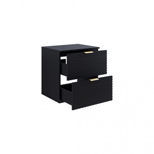 Туалетный столик настенный с 2 ящиками для ванной Helvetia LAURA 30W3NM47 (черный оникс)