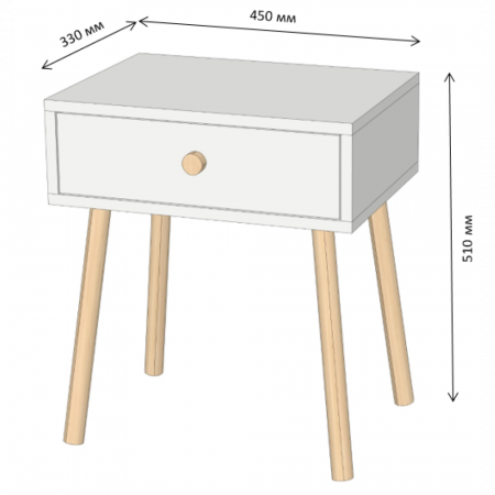 Тумба прикроватная LION- Хьюге-4 Кашемир LION-041024 