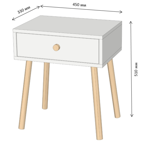 Тумба прикроватная Хьюге-4 Кашемир LION-041024 ТОП