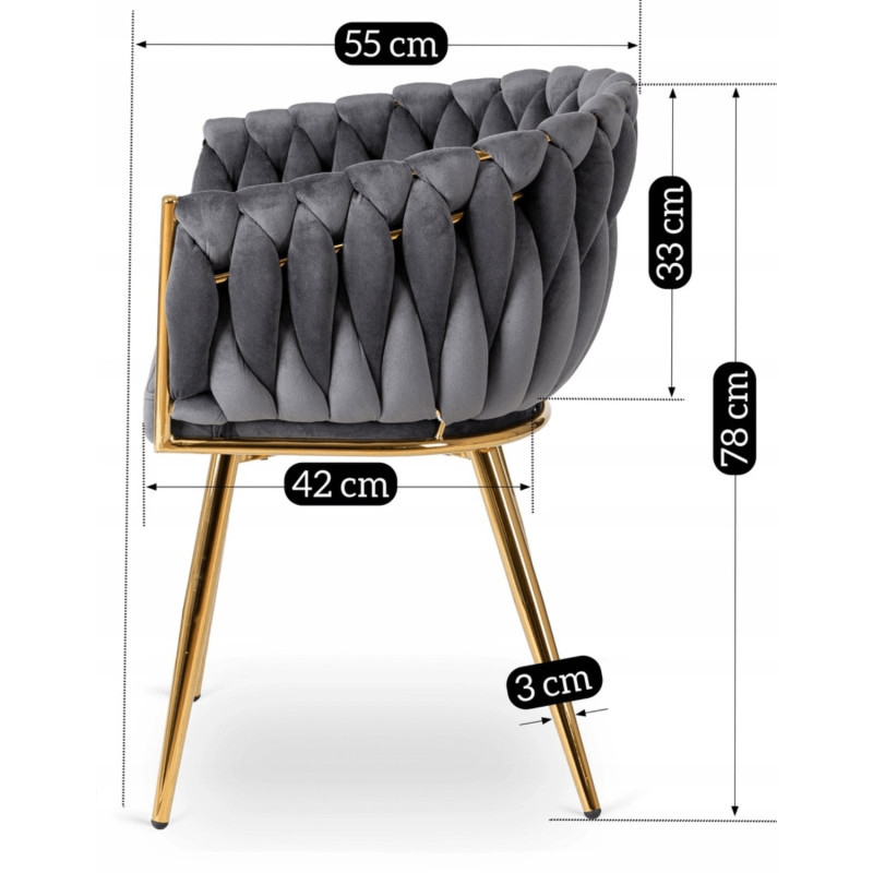 Кресло MEBEL ELITE CAPI серый велюр