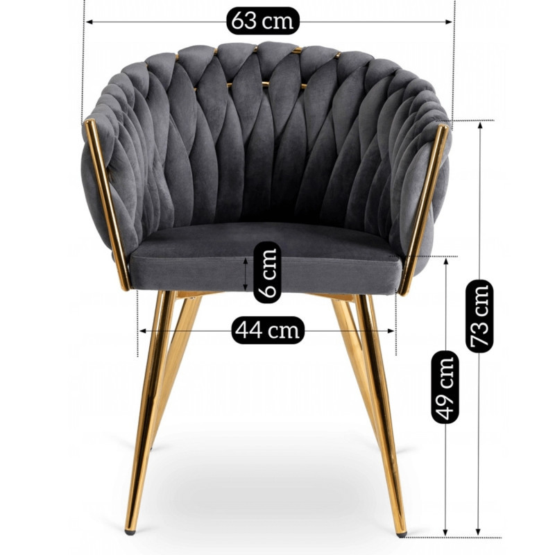 Кресло MEBEL ELITE CAPI серый велюр